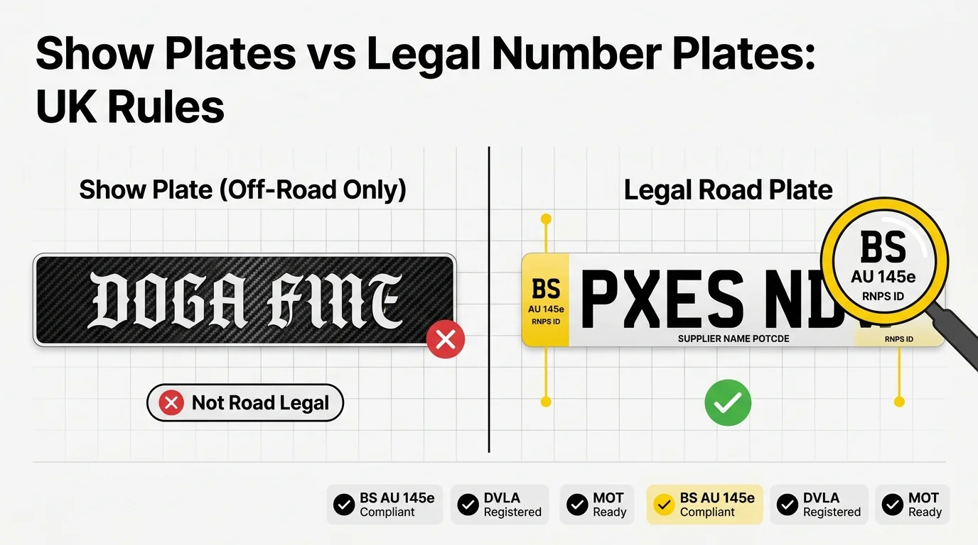 Show Plates vs Legal Number Plates: What’s Actually Allowed on UK Roads?